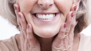 older woman with denture